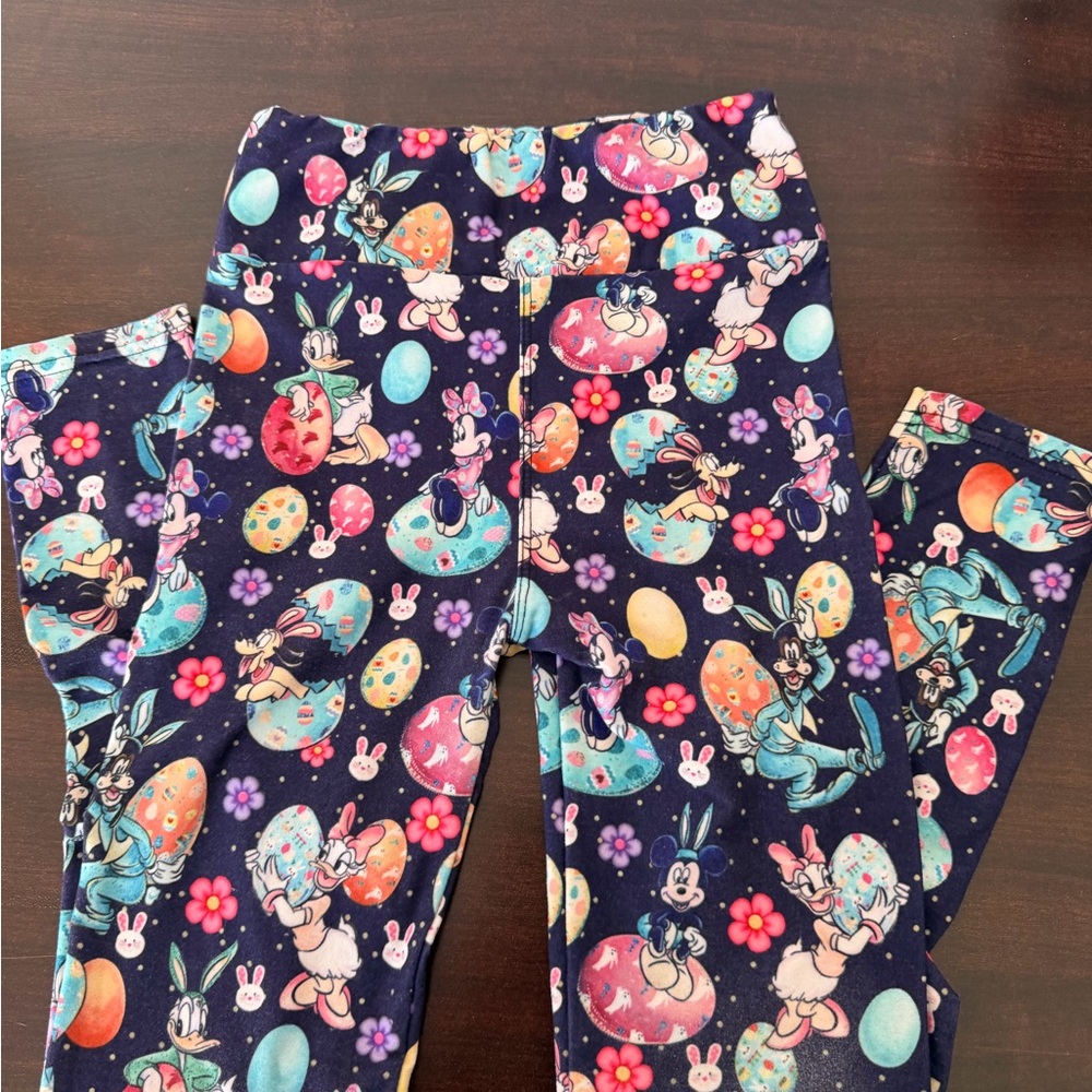Girls Navy Easter Bunny & Egg Print Leggings